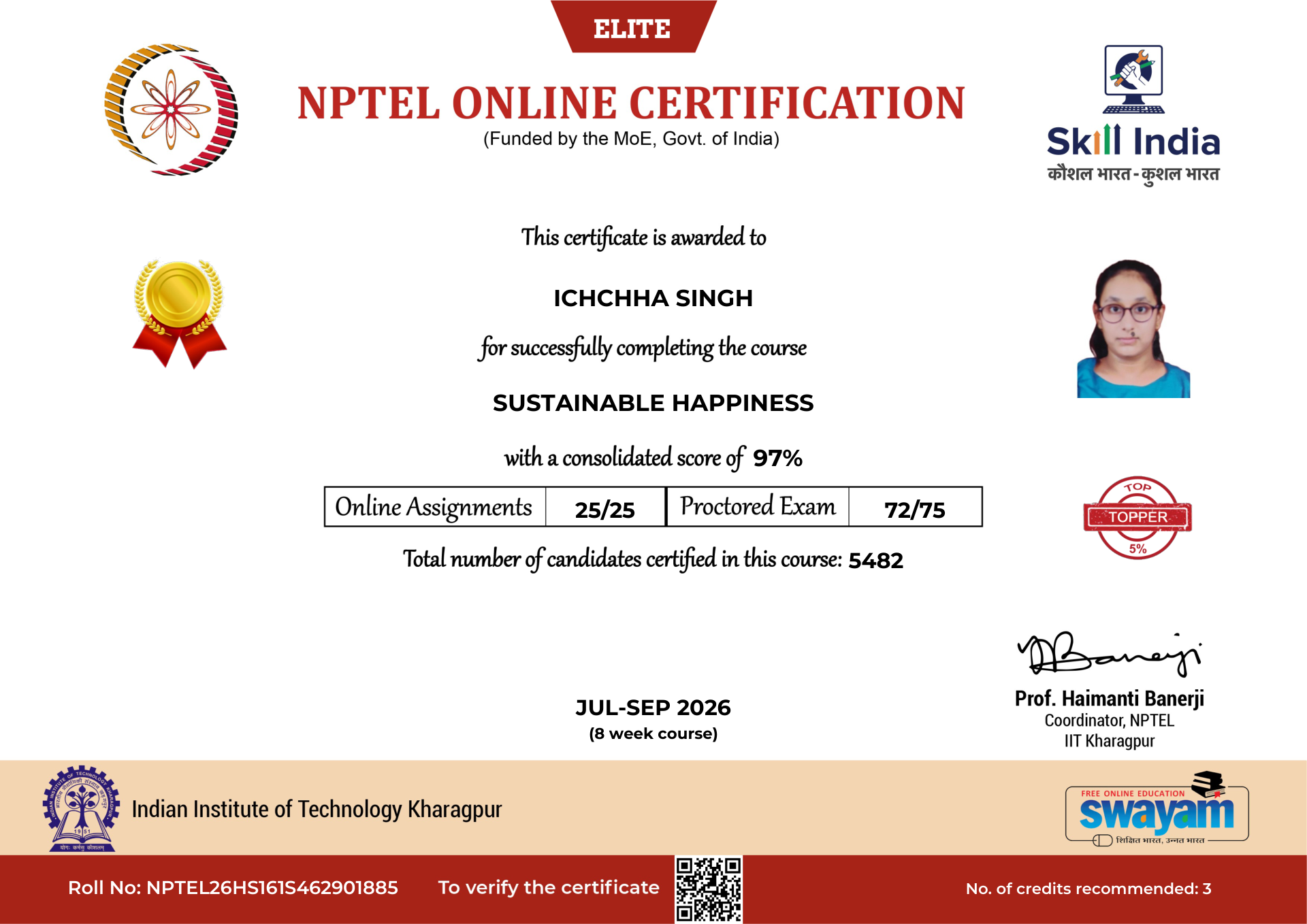 NPTEL Certificate NOC-20AF-G35S-5WTC3