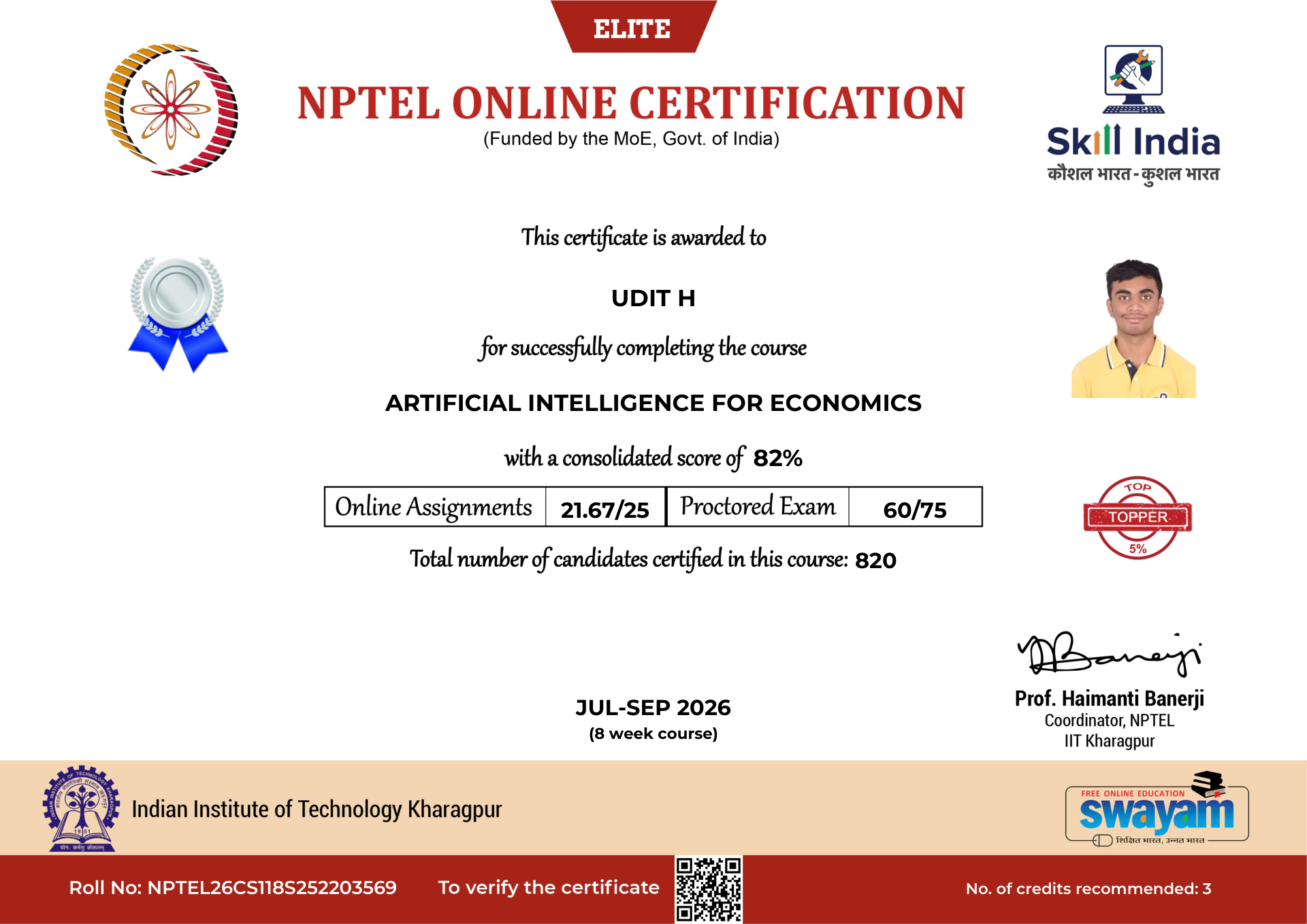 NPTEL Certificate NOC-413R-R6XM-T6651