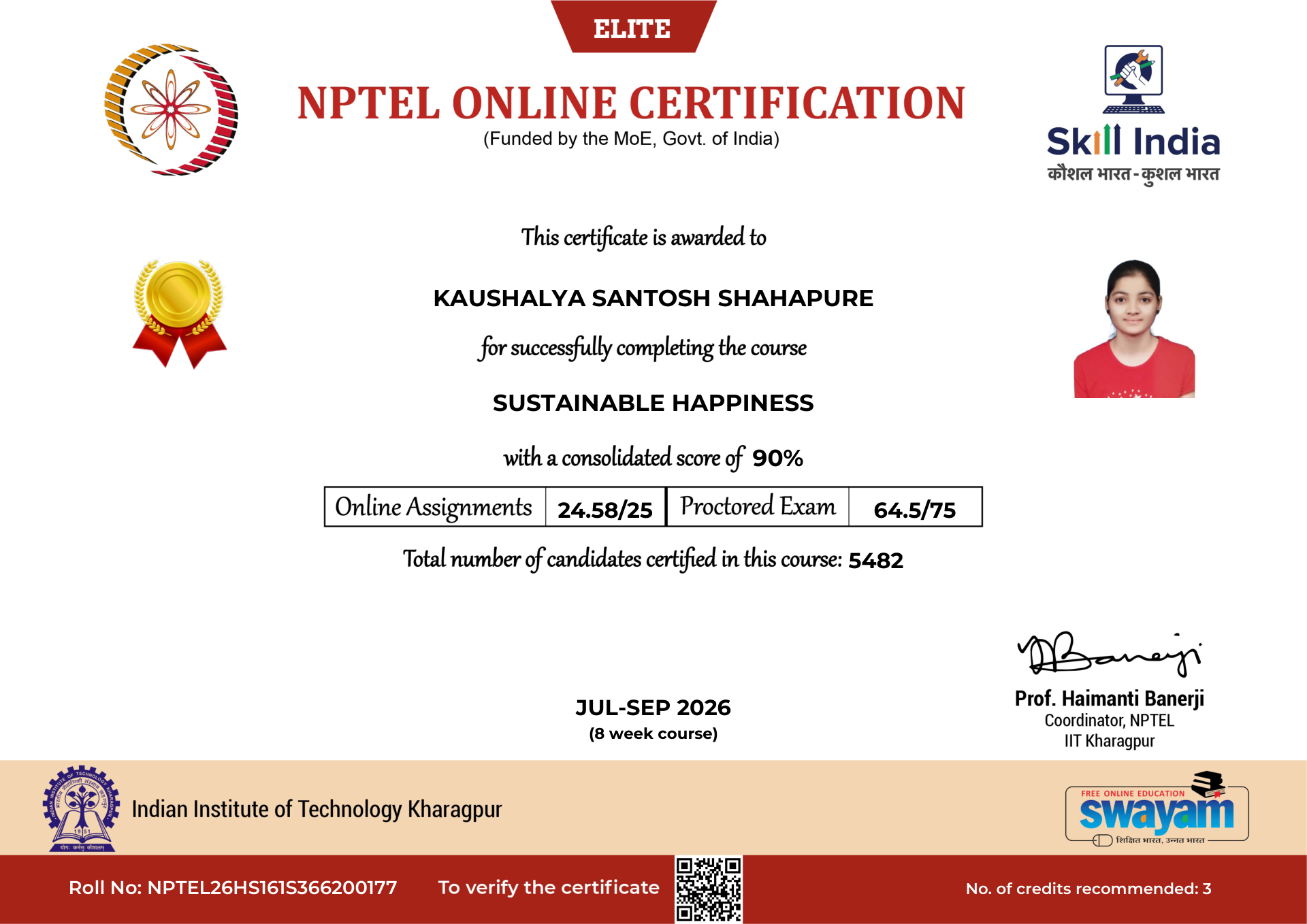 NPTEL Certificate NOC-90TQ-QMYX-XA0N4