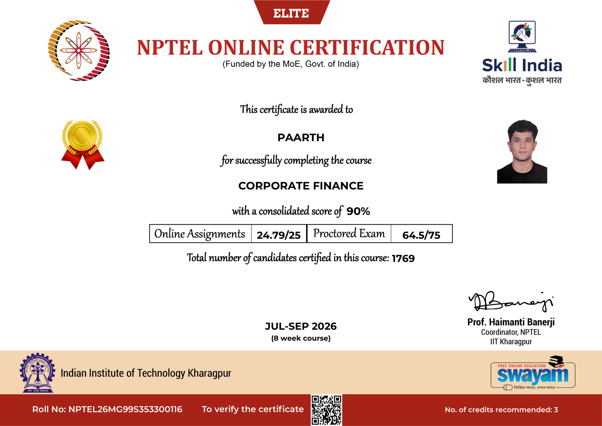 NPTEL Certificate NOC-939E-FVWS-SB86H