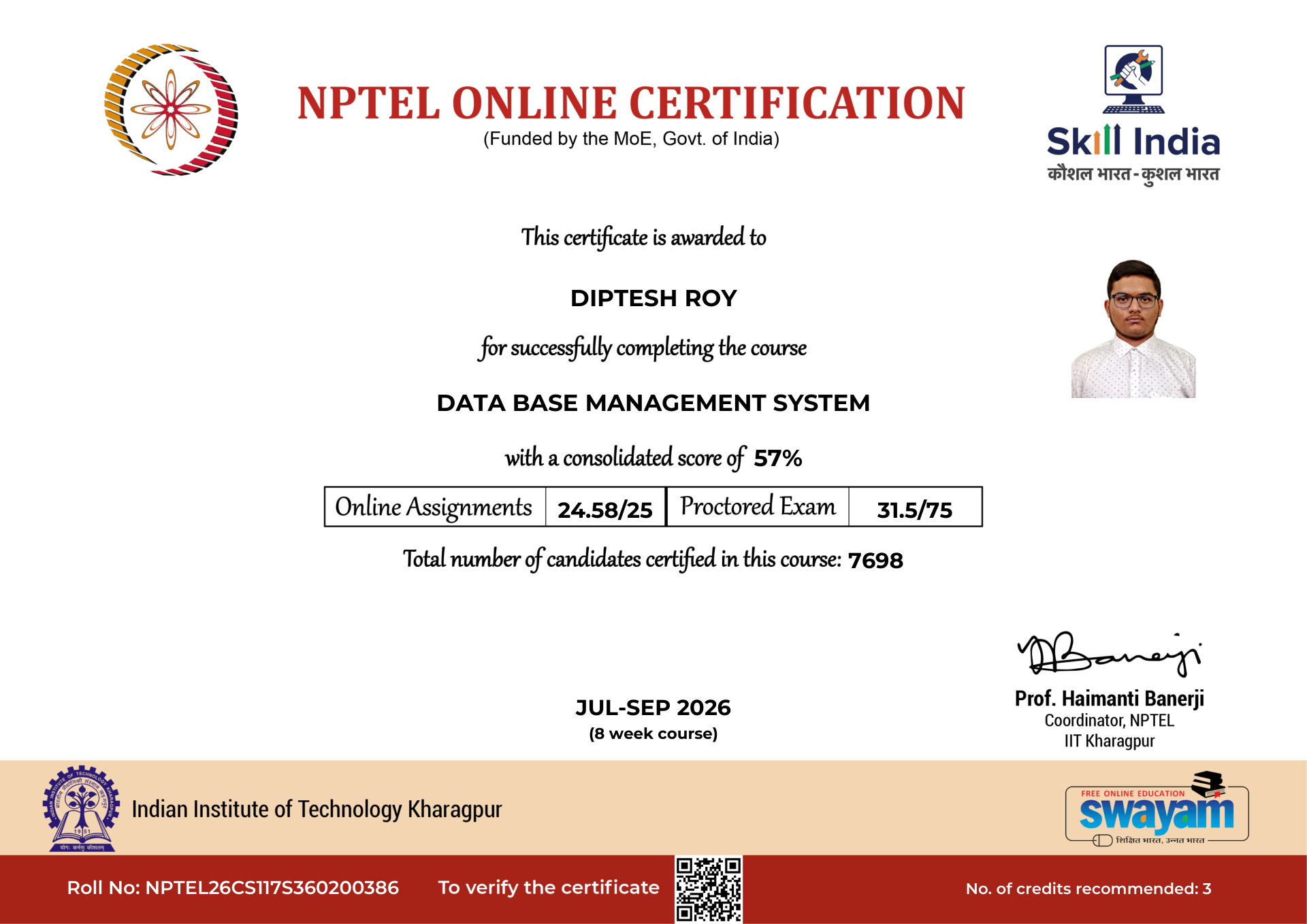 NPTEL Certificate NOC-9F44-C2PD-9SQRW