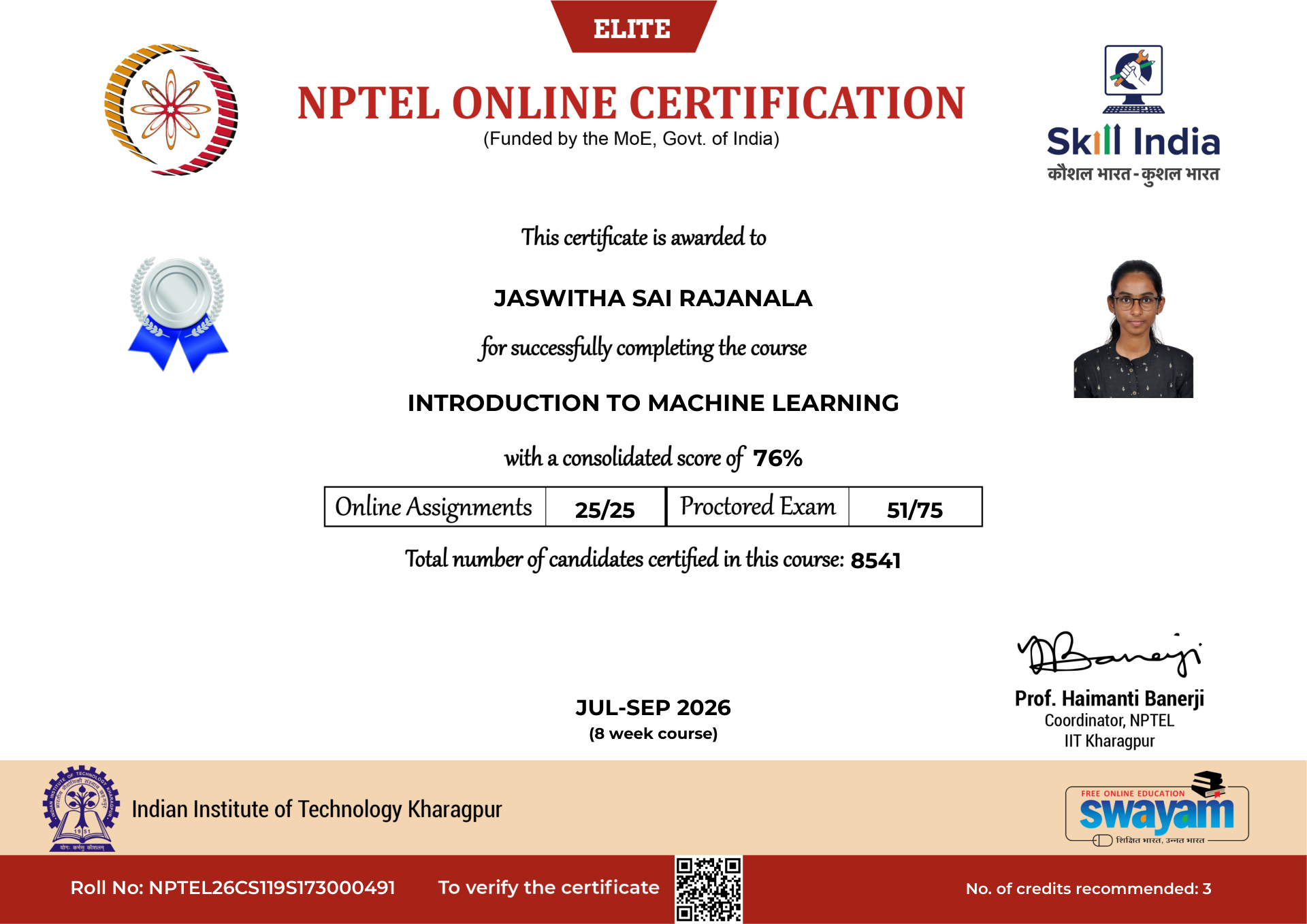 NPTEL Certificate NOC-A78K-P3RH-H991N