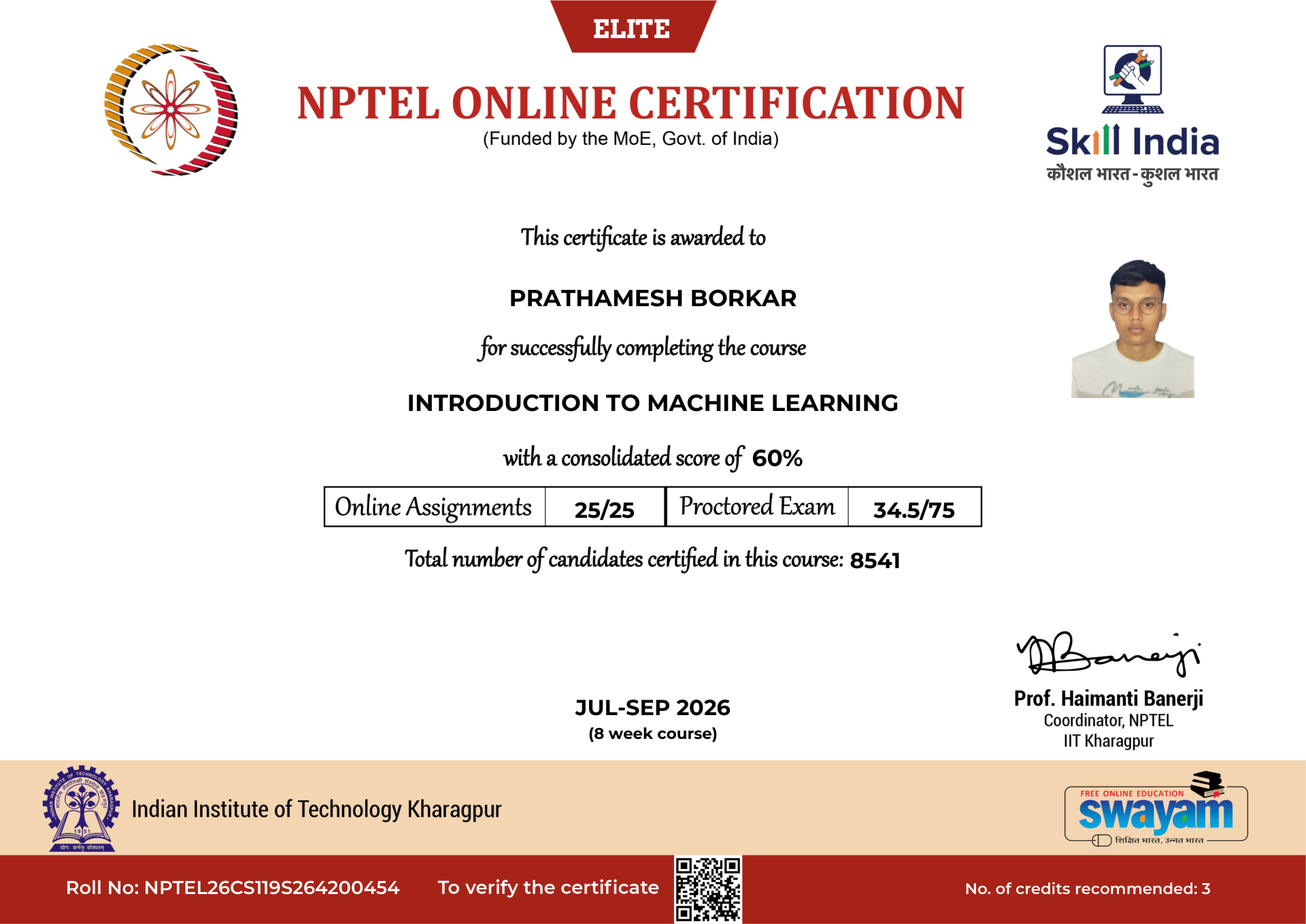 NPTEL Certificate NOC-CS5B-EYEN-080DG