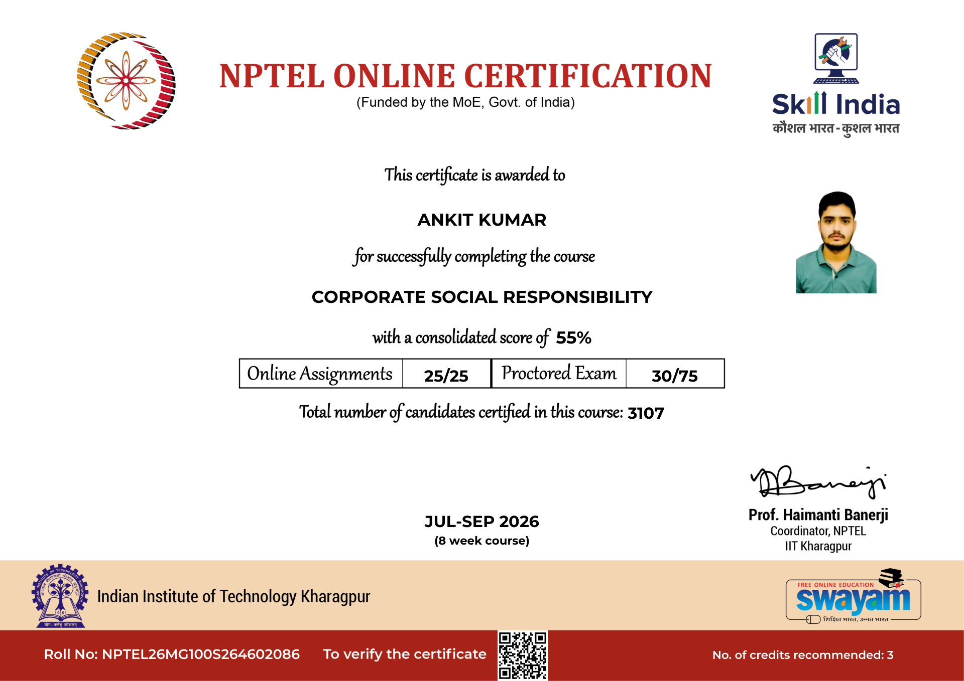 NPTEL Certificate NOC-D52J-QXVQ-S2GJZ