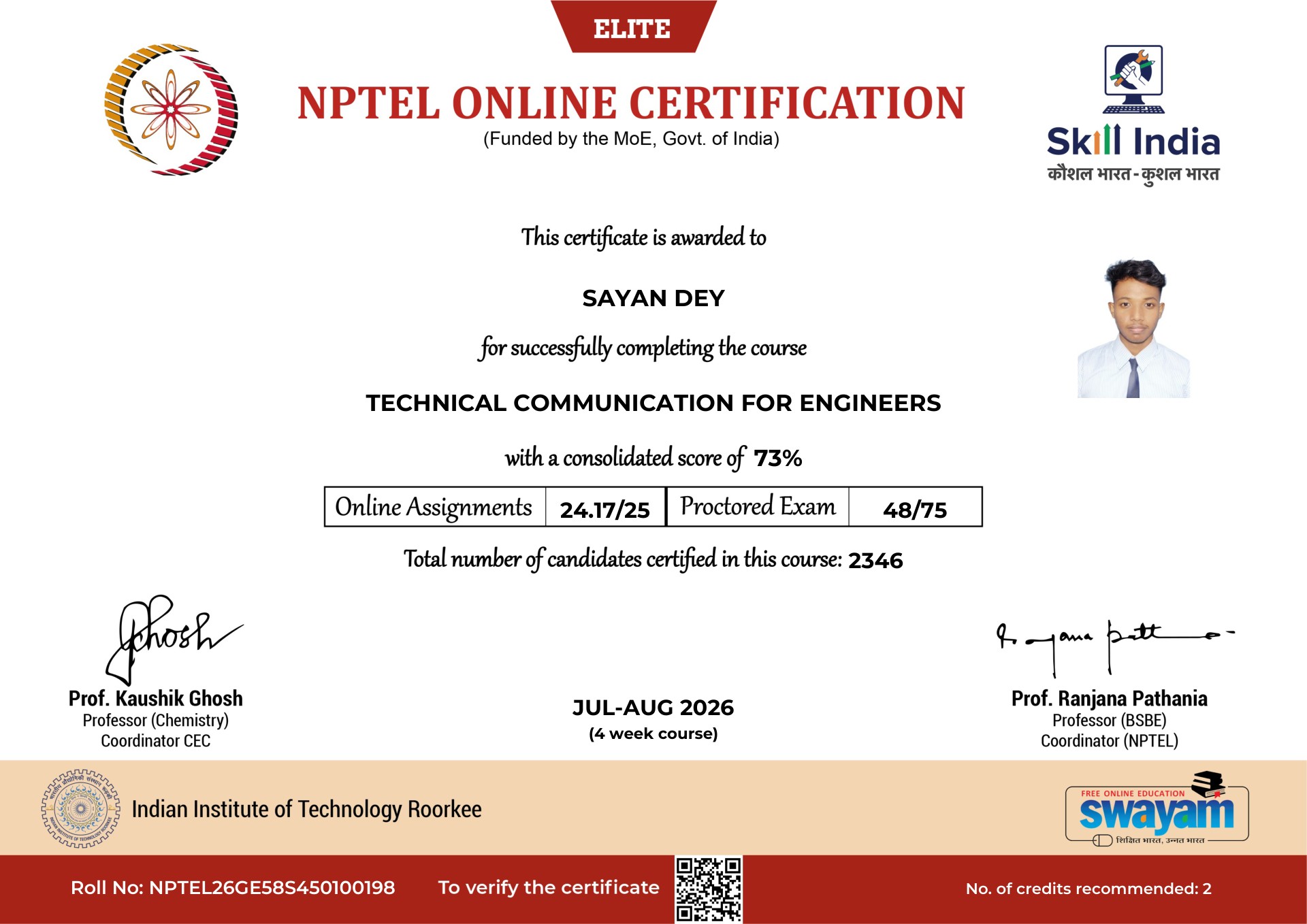 NPTEL Certificate NOC-DT0N-7MHD-9FRPD