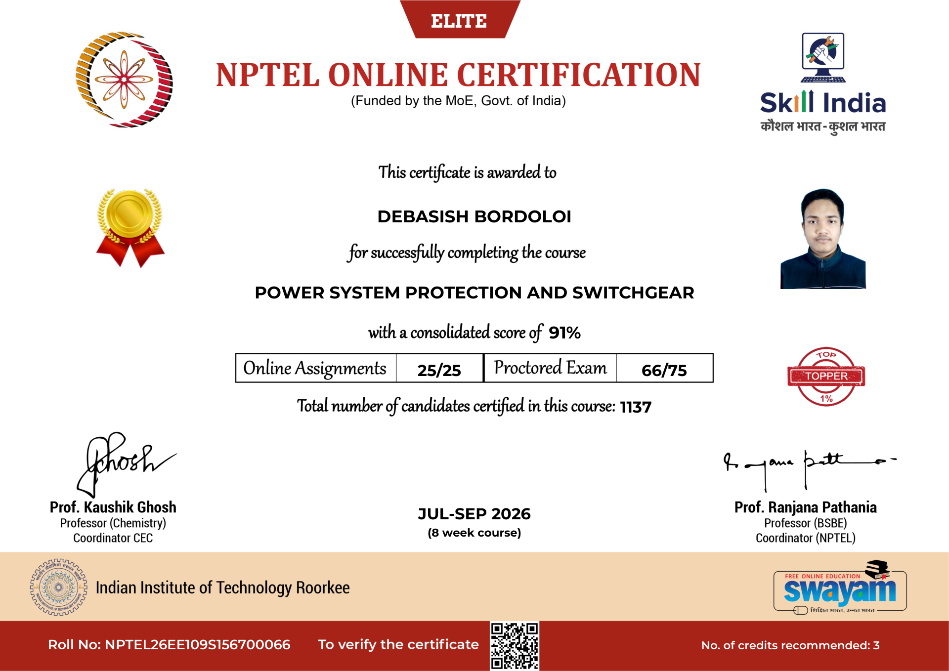 NPTEL Certificate NOC-FD2N-939G-8F1BN