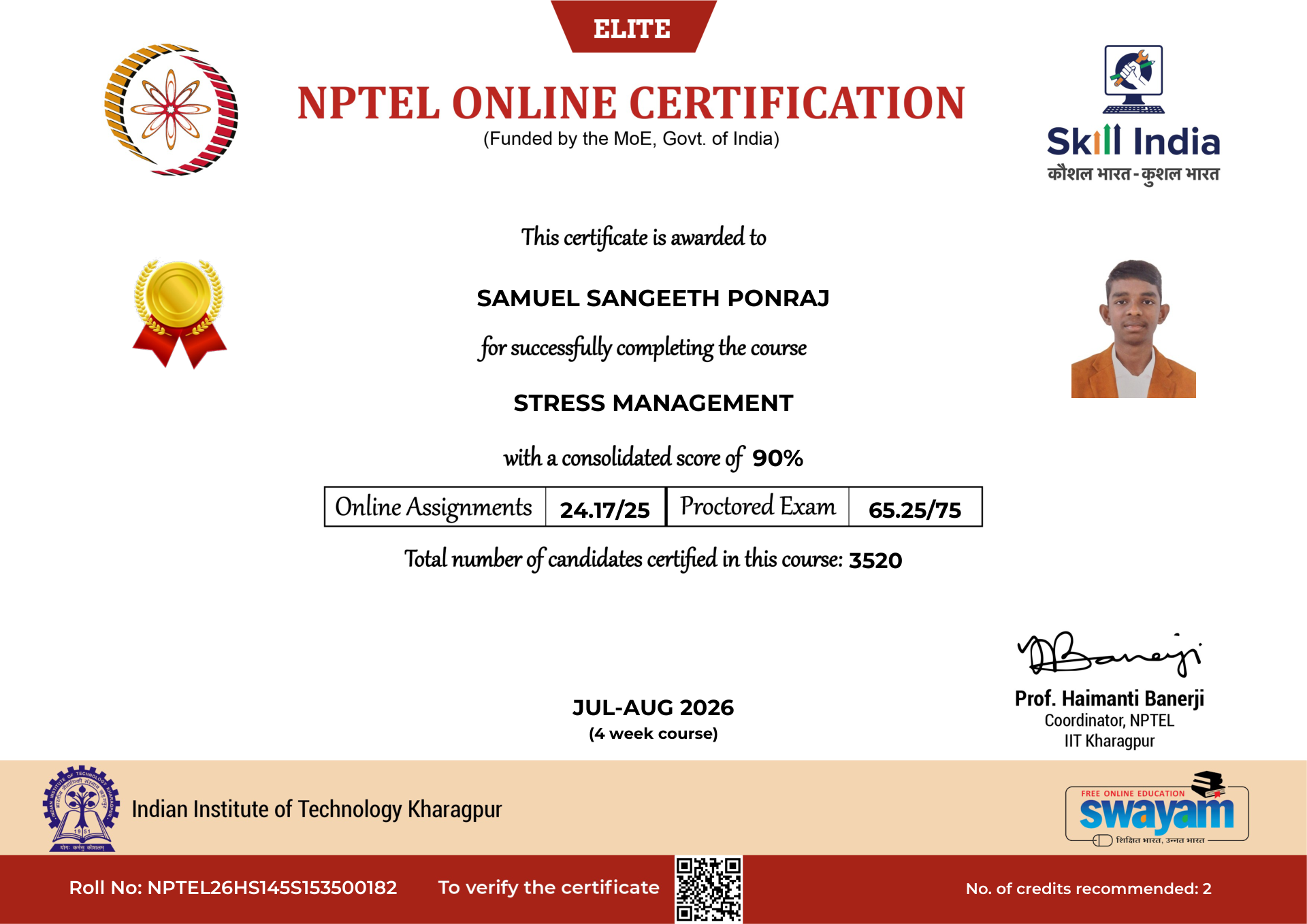 NPTEL Certificate NOC-MG9D-972A-M848F