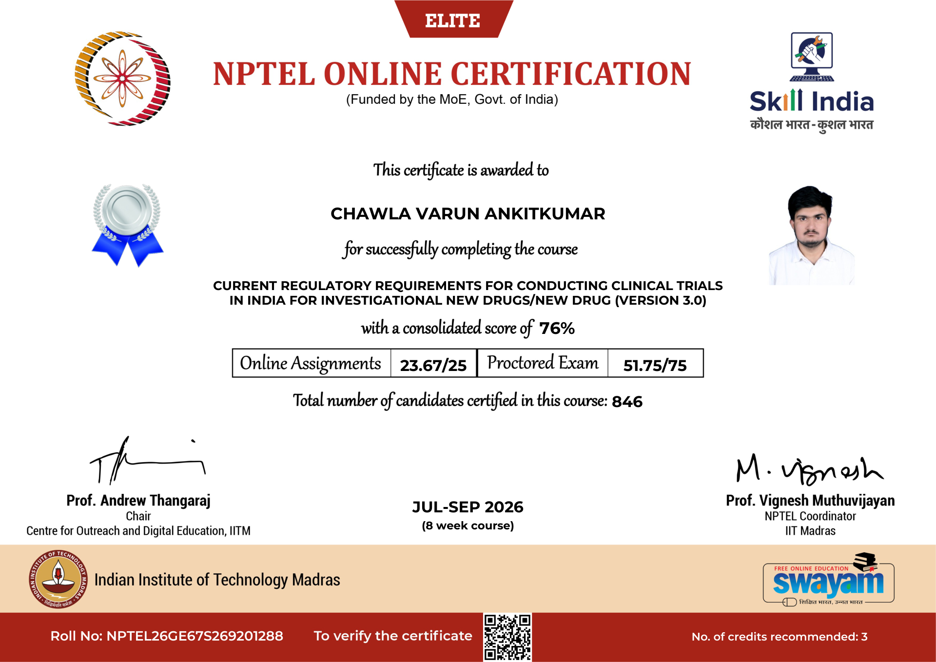 NPTEL Certificate NOC-P5FZ-F8J7-QN4Z2