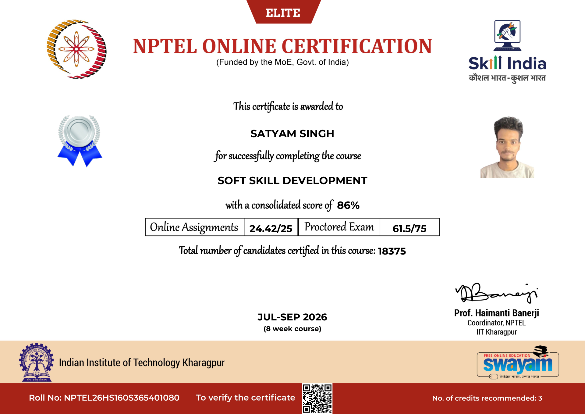 NPTEL Certificate NOC-R6MD-61TN-EH6WQ