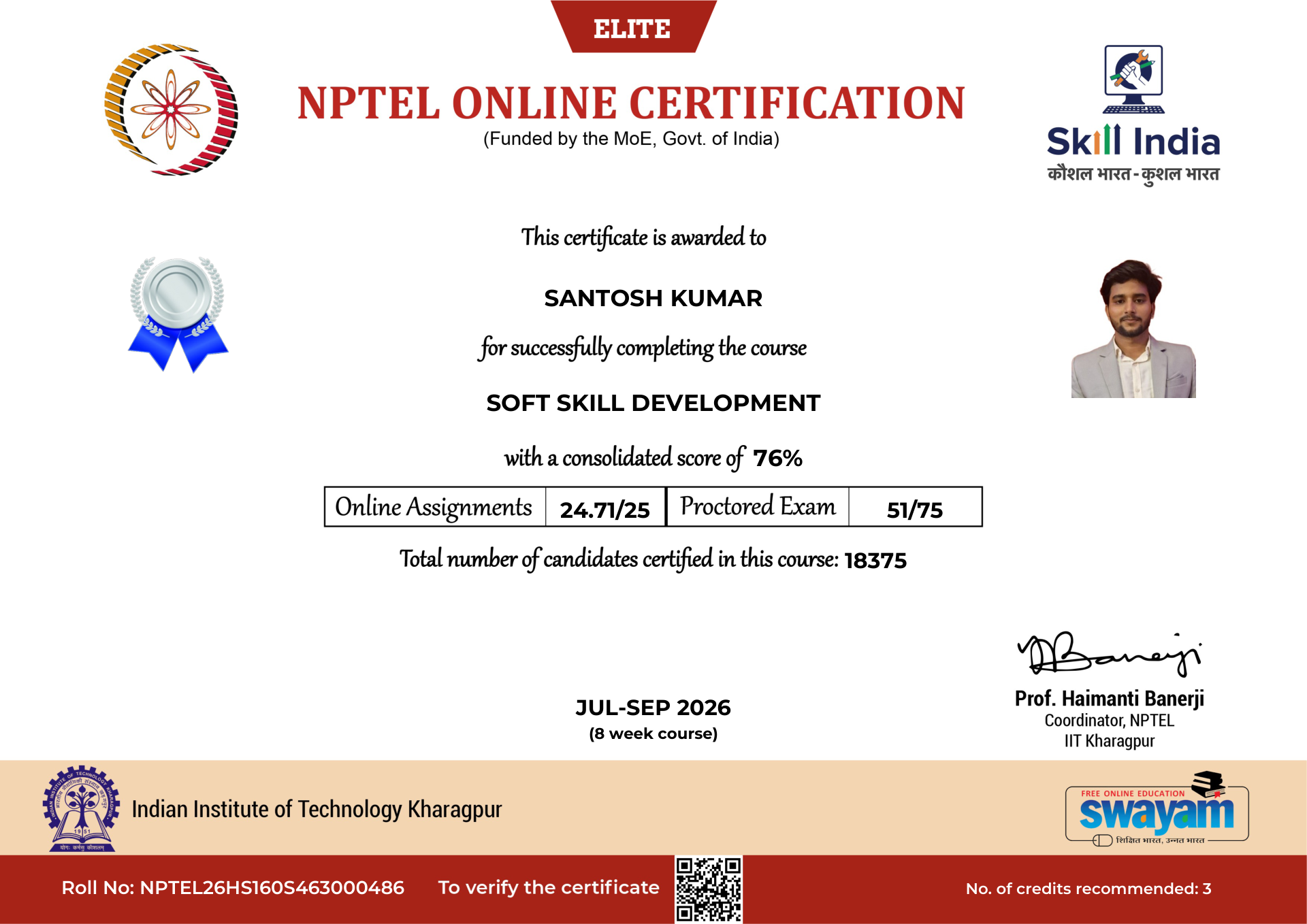 NPTEL Certificate NOC-RQNB-HHEF-ZJBC1