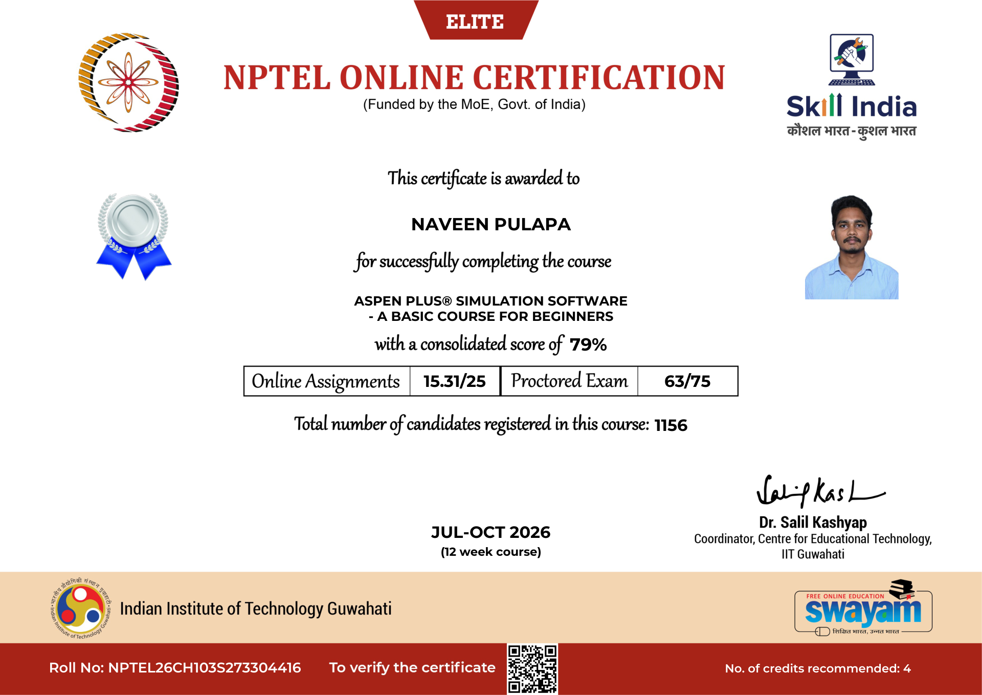 NPTEL Certificate NOC-SZWA-M8TP-53SKP