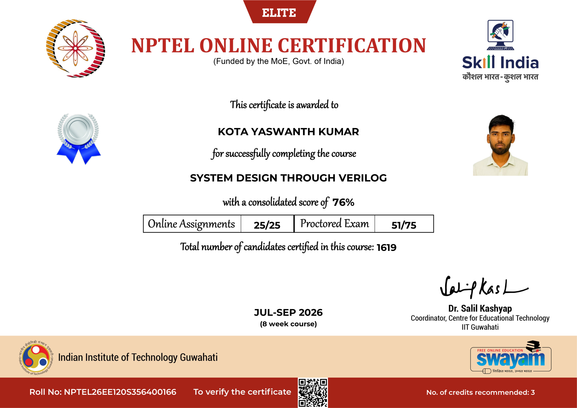 NPTEL Certificate NOC-VCGY-R5R1-Q68CV