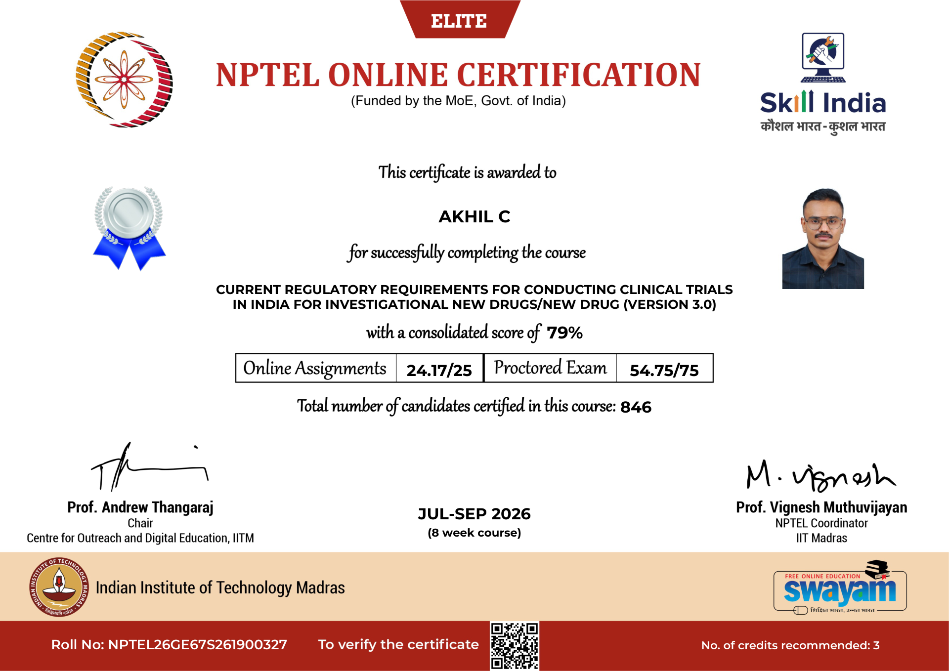 NPTEL Certificate NOC-VN3A-S82E-F56G3
