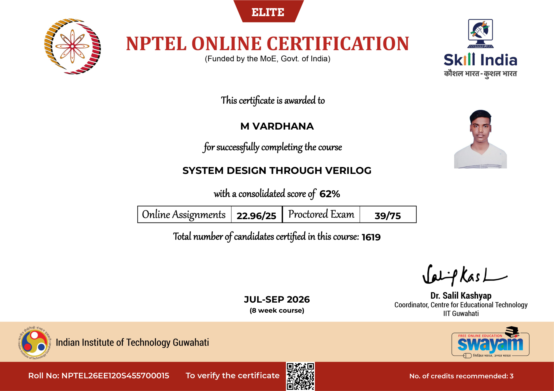 NPTEL Certificate NOC-W752-0M6M-A3JHM