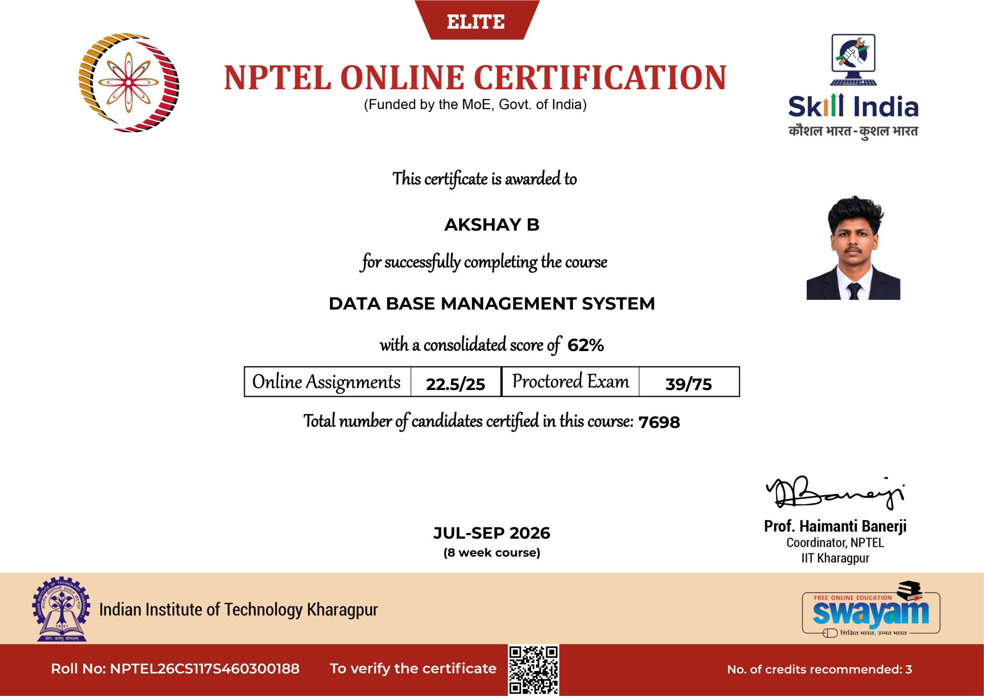 NPTEL Certificate NOC-YXDD-AE5P-DT30D