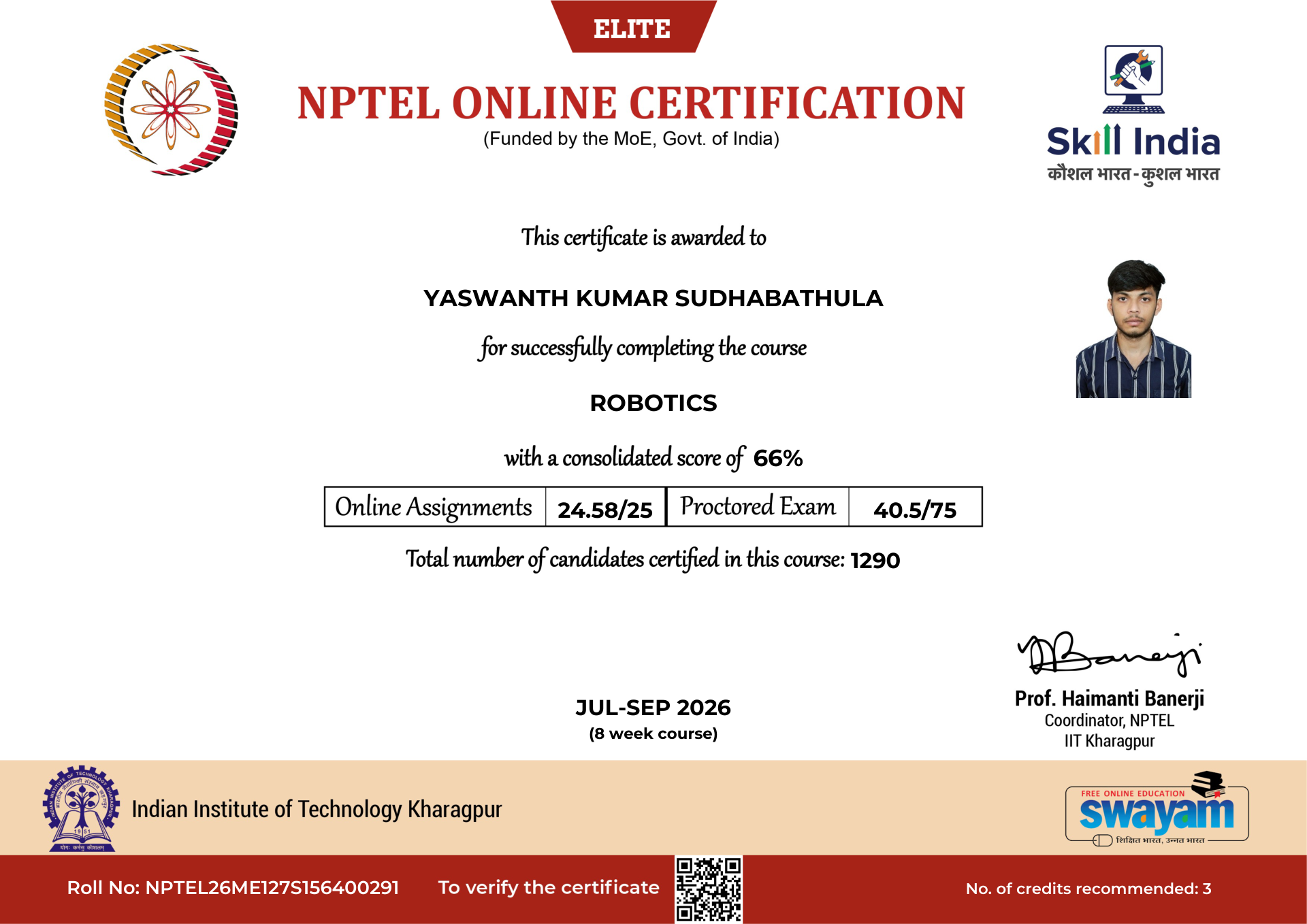 NPTEL Certificate NOC-ZRN3-YX4V-9NY1J